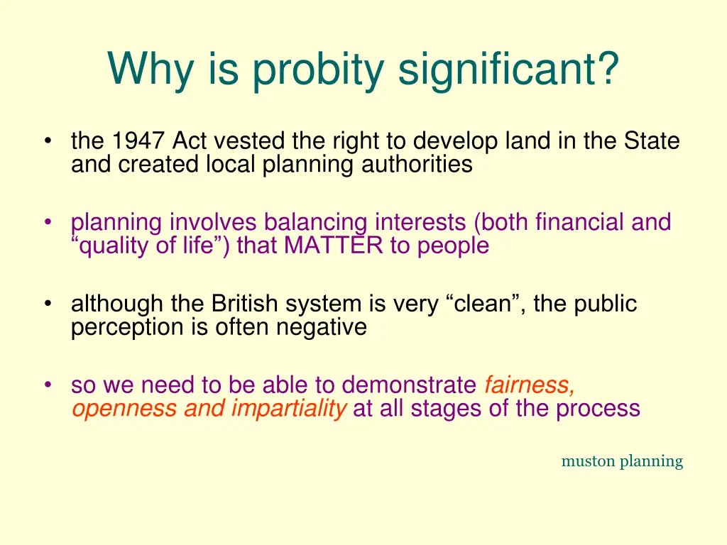 why is probity significant