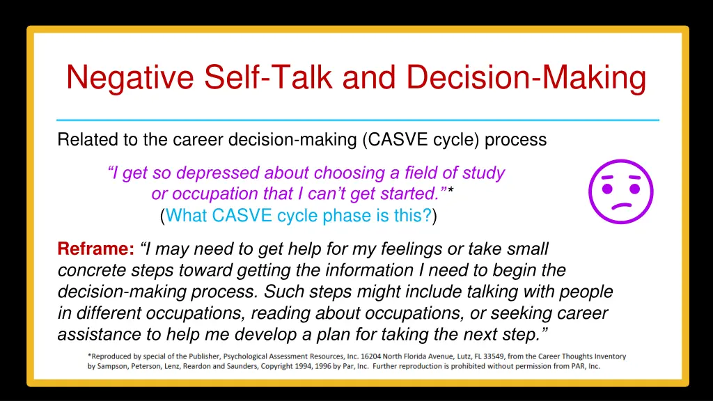 negative self talk and decision making