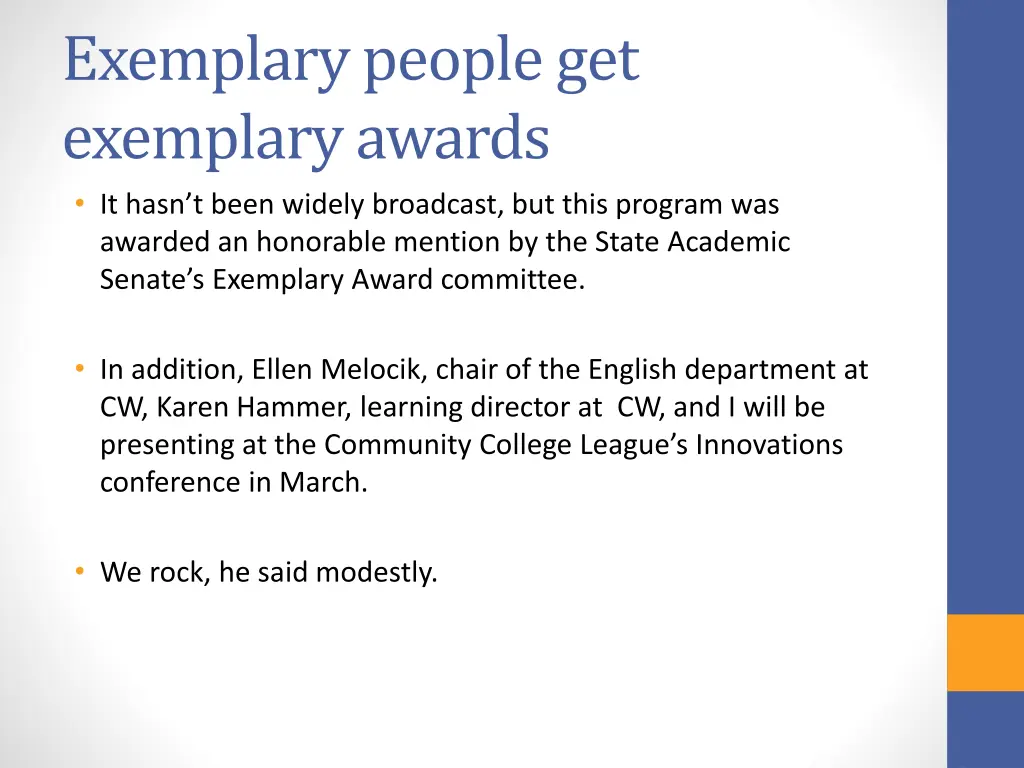 exemplary people get exemplary awards it hasn