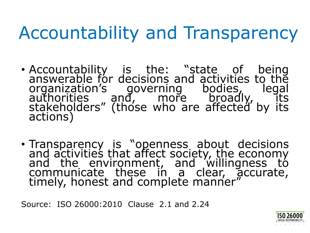 accountability and transparency