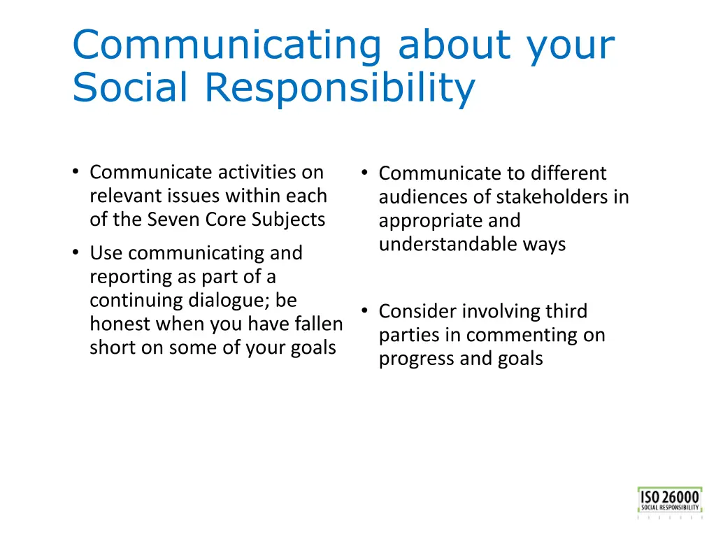 communicating about your social responsibility