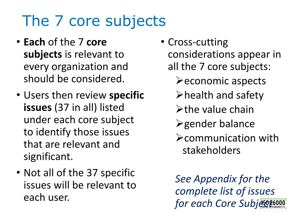 the 7 core subjects 1