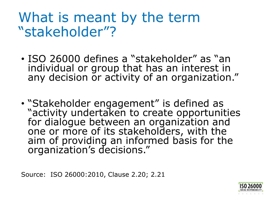 what is meant by the term stakeholder