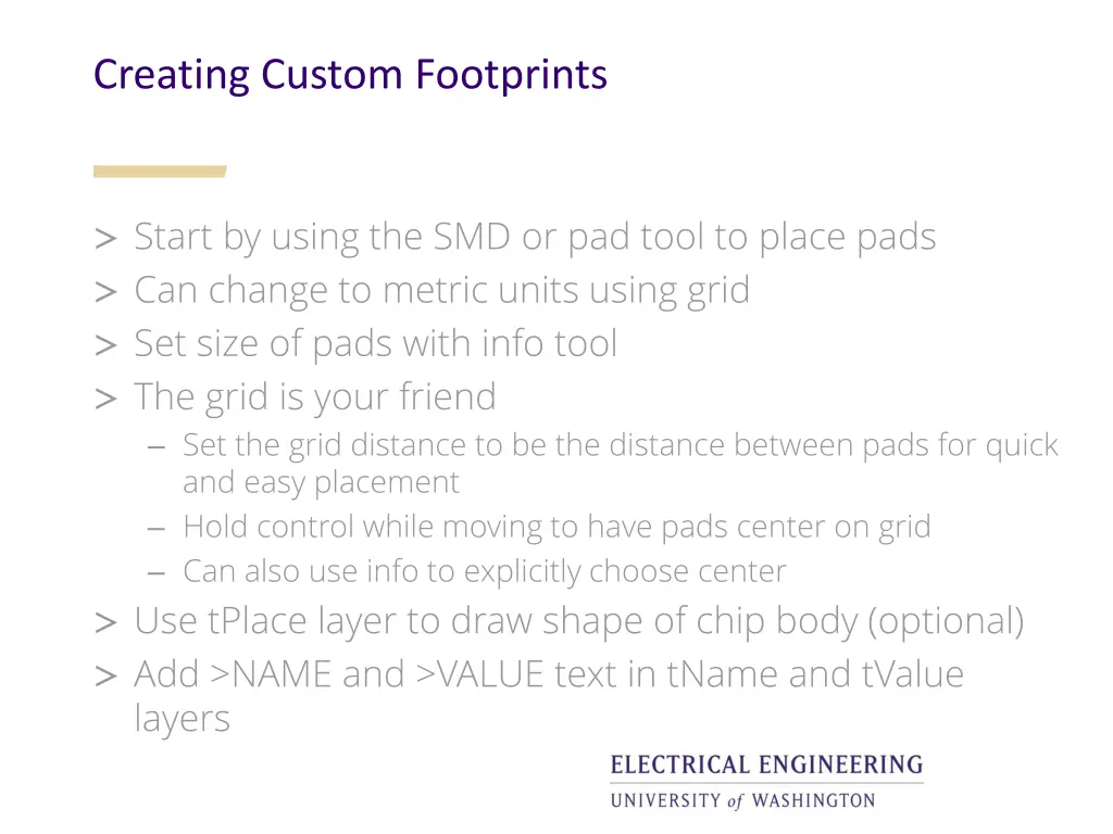 creating custom footprints