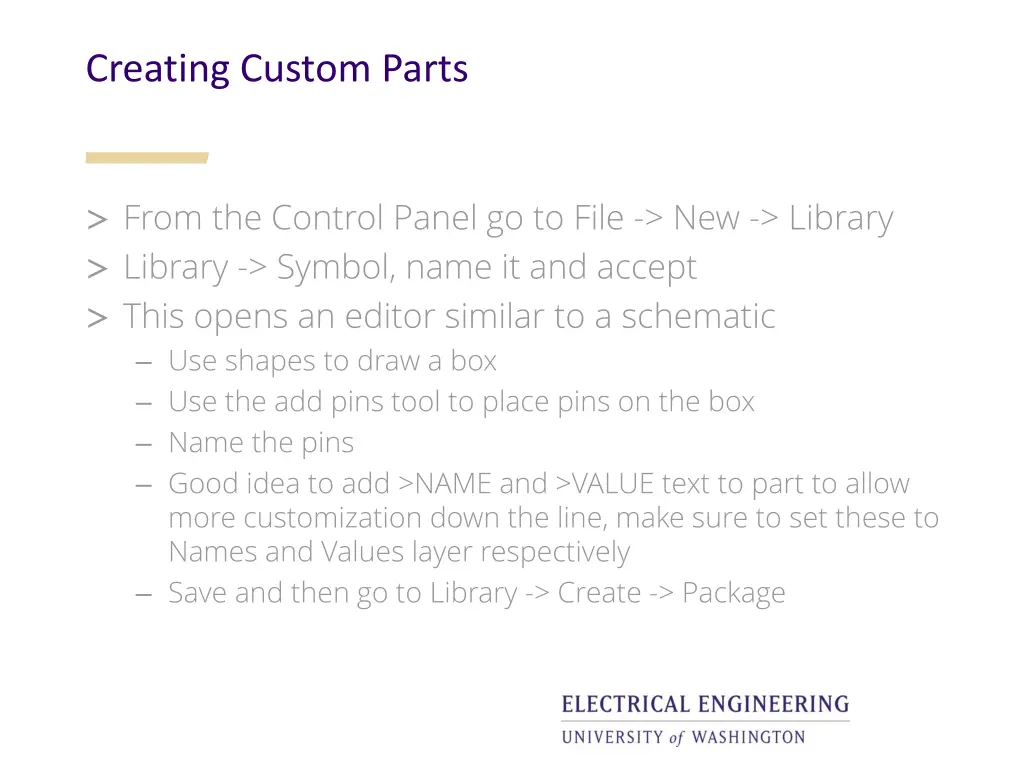 creating custom parts