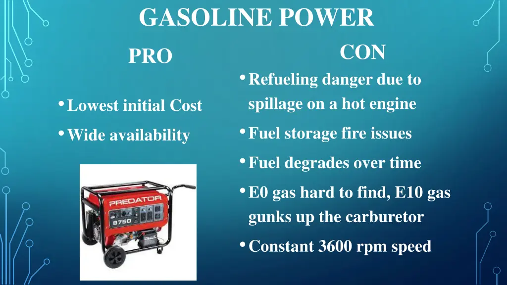 gasoline power