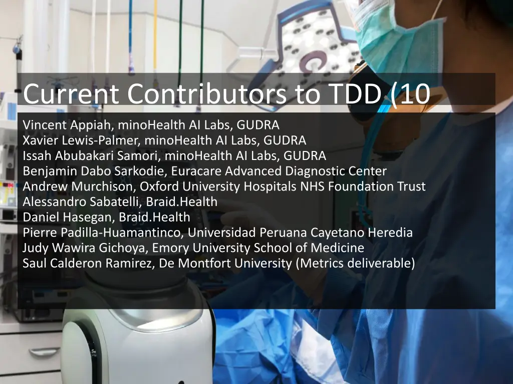 current contributors to tdd 10 participants