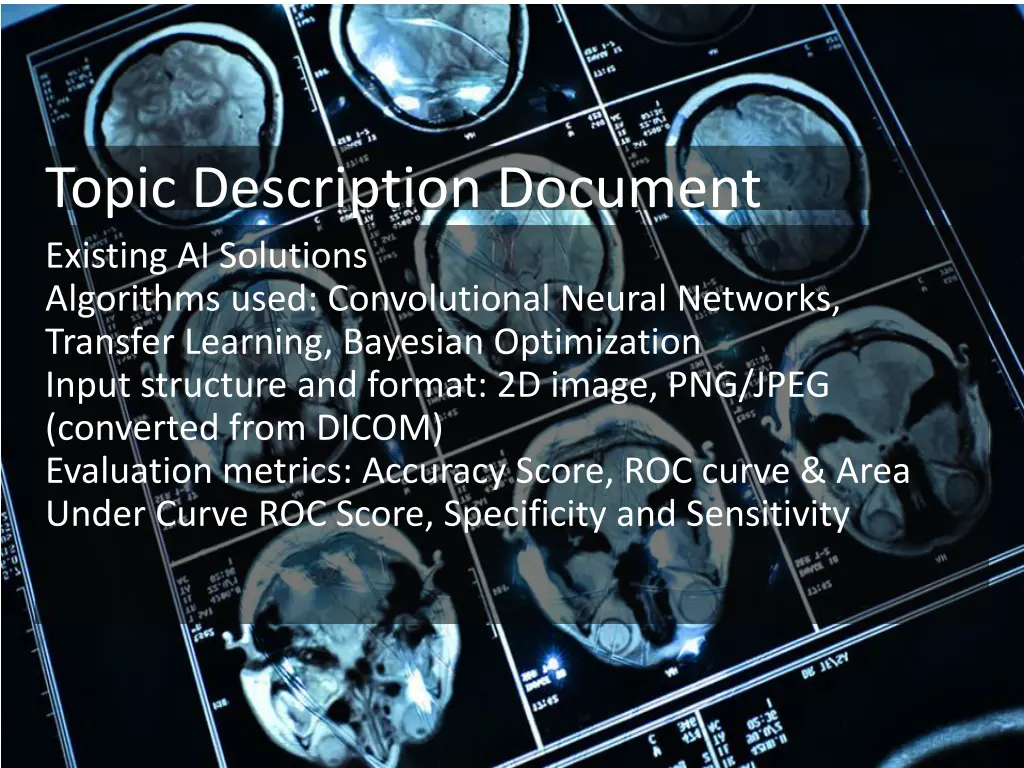 topic description document existing ai solutions 1