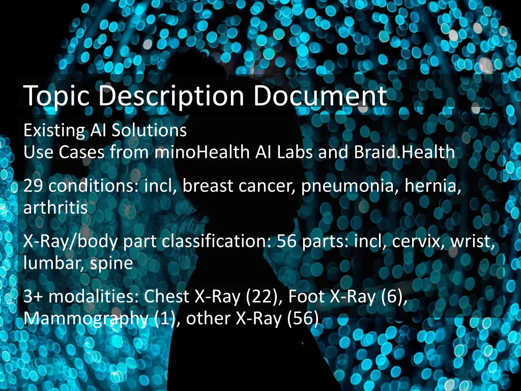 topic description document existing ai solutions