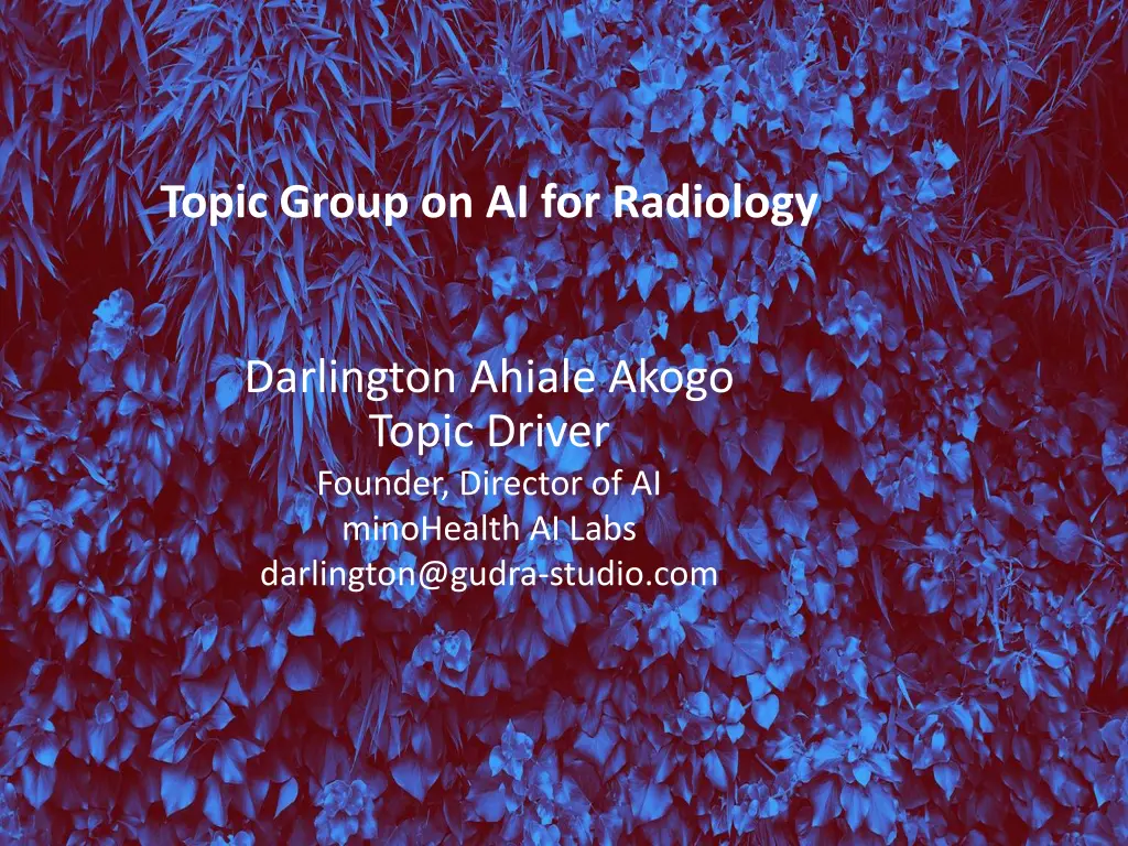 topic group on ai for radiology