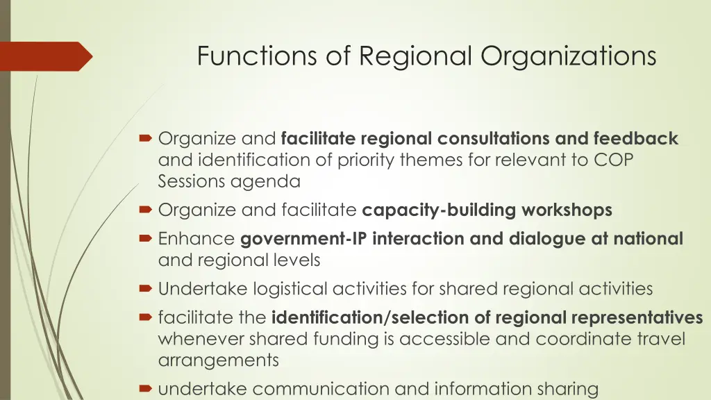 functions of regional organizations