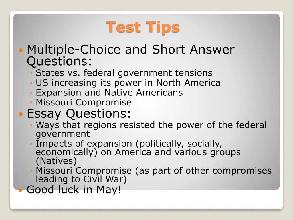 test tips