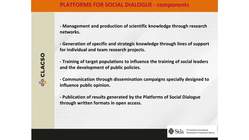 platforms for social dialogue components