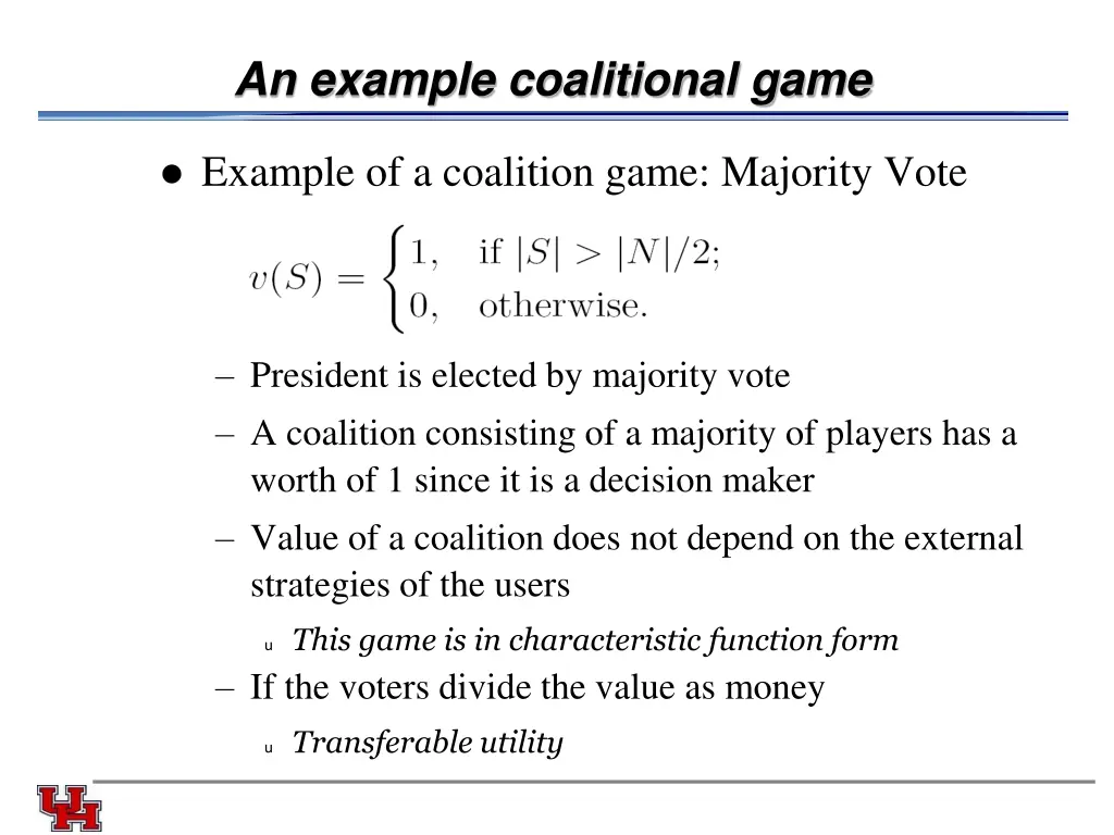 an example coalitional game