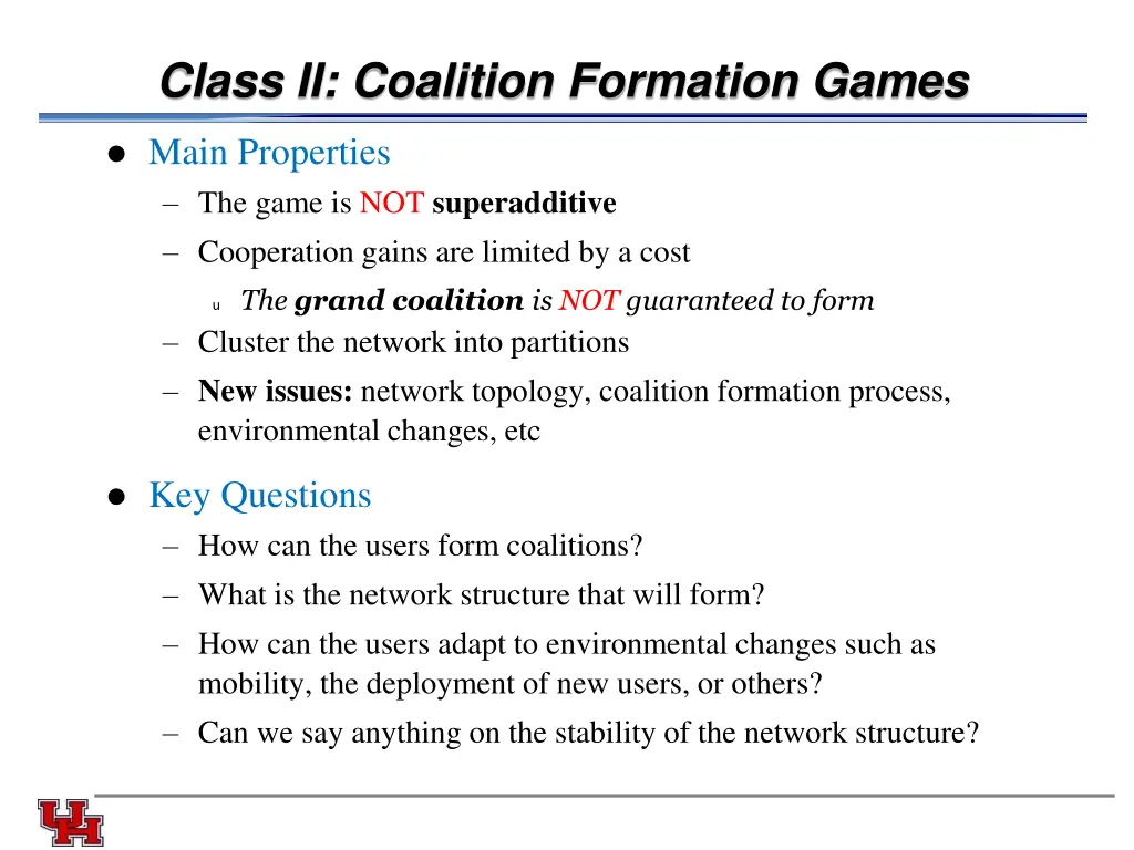 class ii coalition formation games