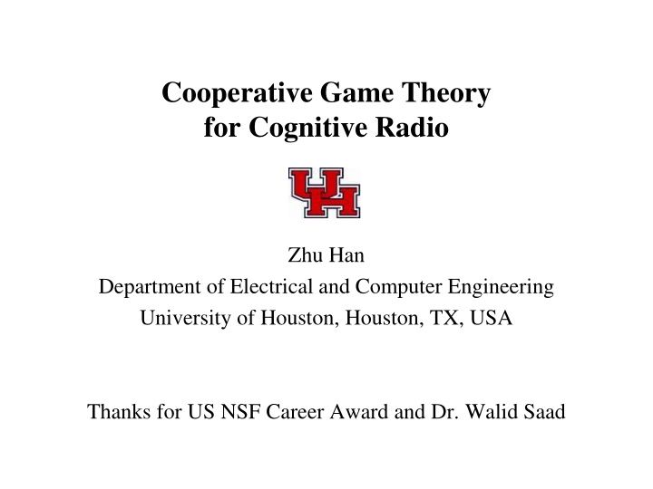 cooperative game theory for cognitive radio