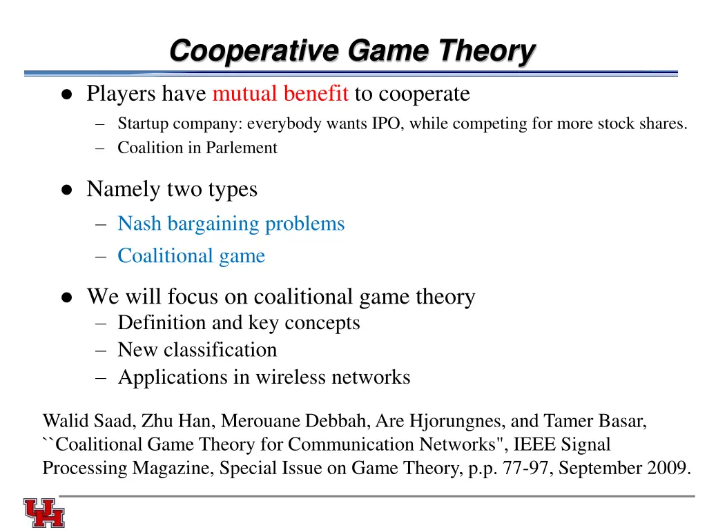 cooperative game theory