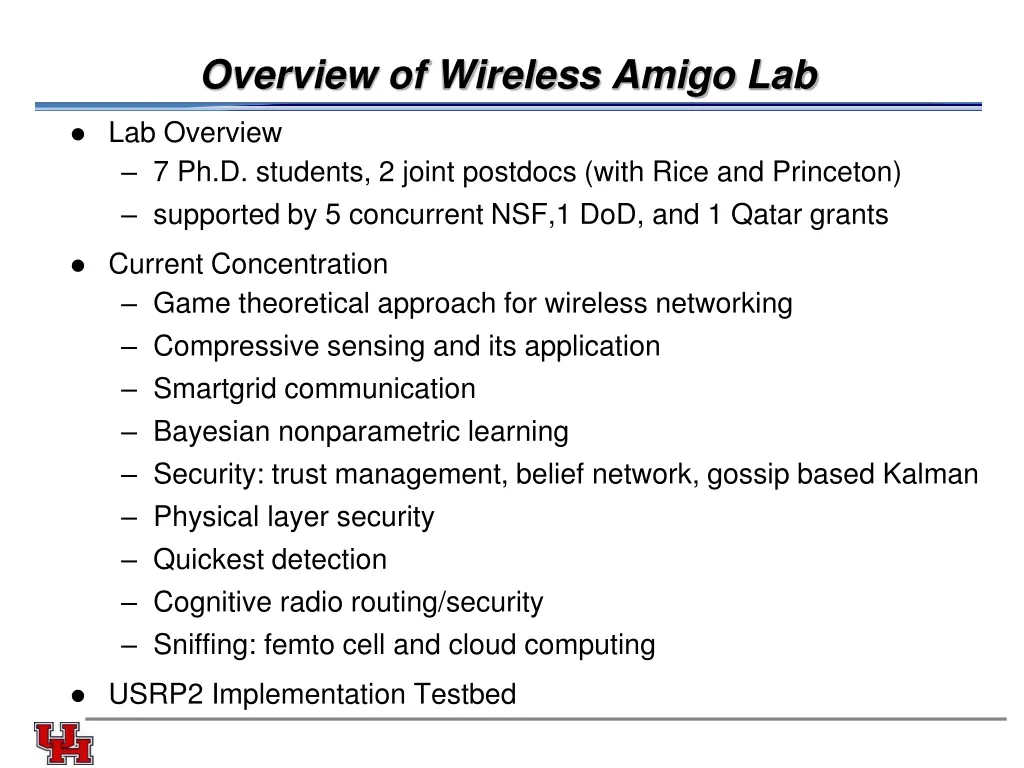 overview of wireless amigo lab