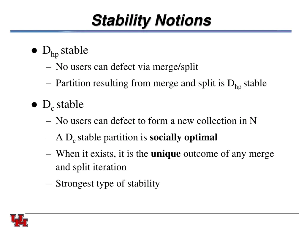 stability notions