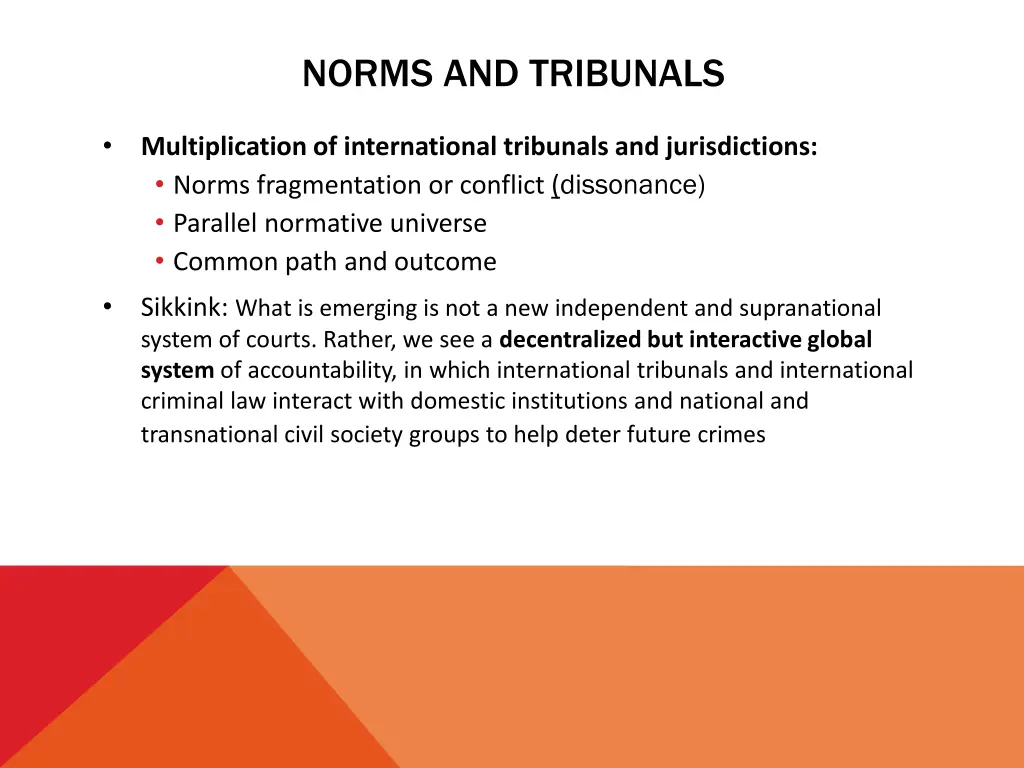 norms and tribunals