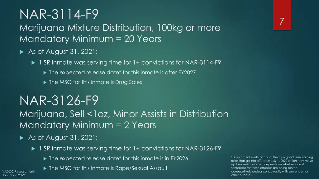 nar 3114 f9 marijuana mixture distribution 100kg