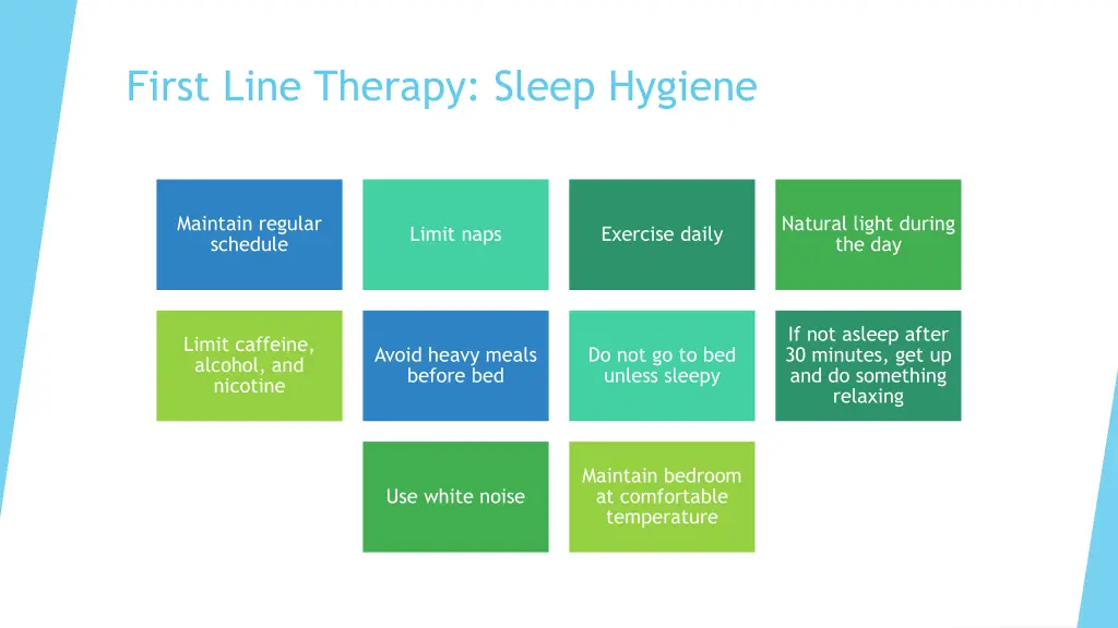 first line therapy sleep hygiene