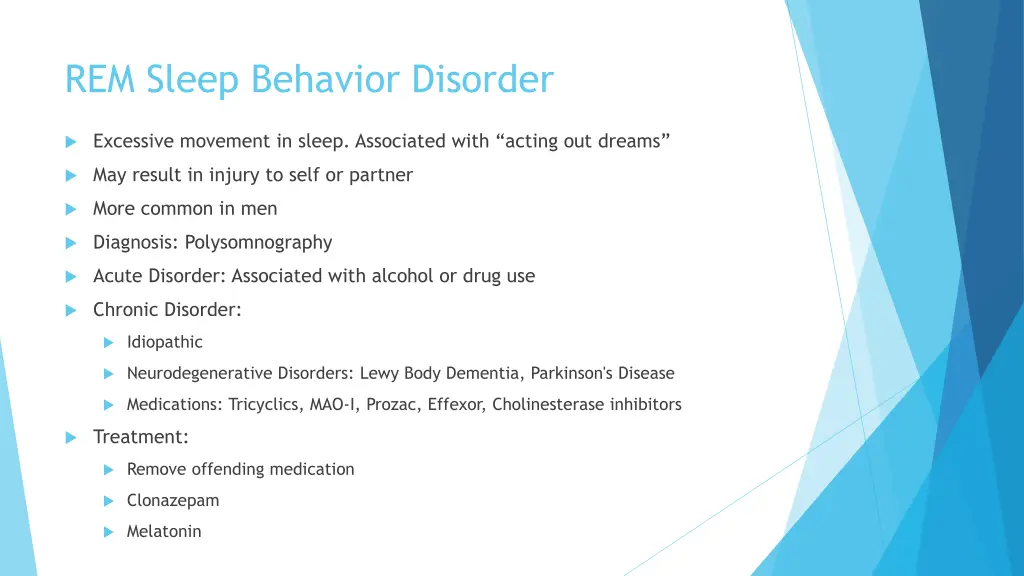 rem sleep behavior disorder