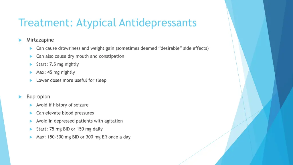 treatment atypical antidepressants