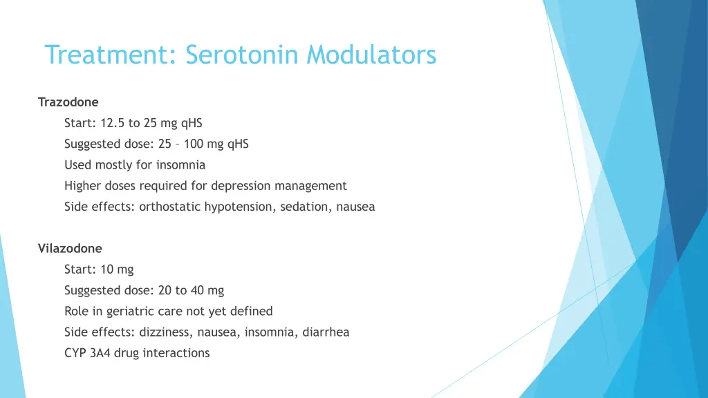 treatment serotonin modulators