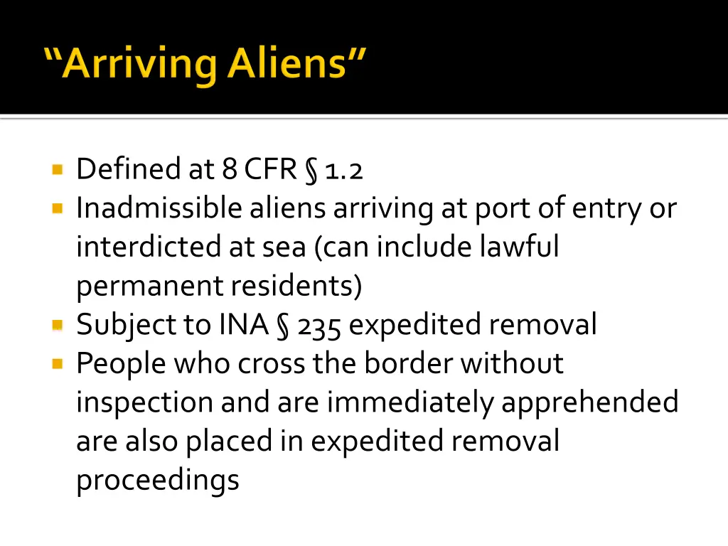 defined at 8 cfr 1 2 inadmissible aliens arriving