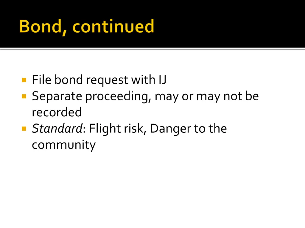 file bond request with ij separate proceeding