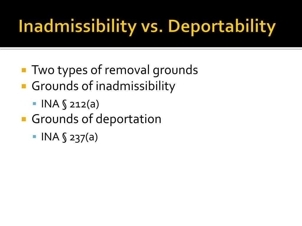 two types of removal grounds grounds