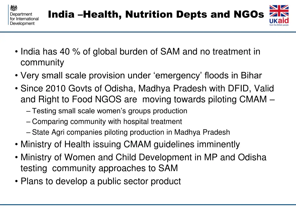 india health nutrition depts and ngos