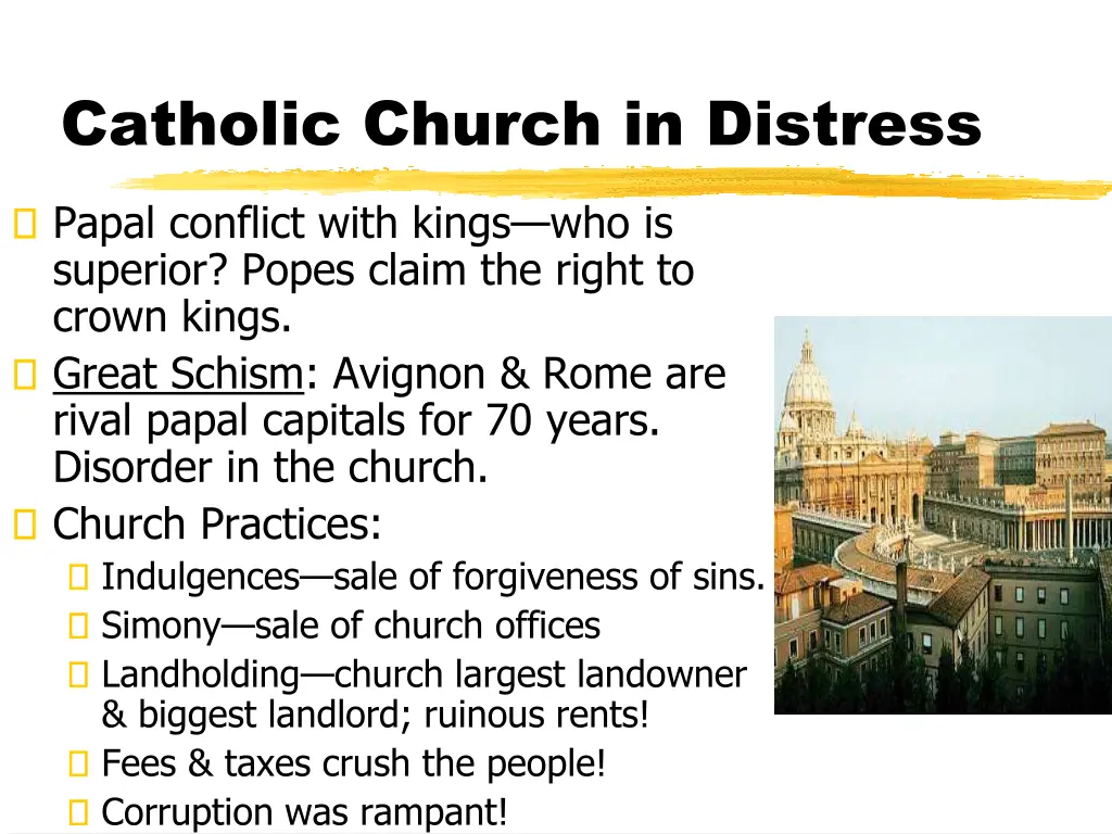 catholic church in distress