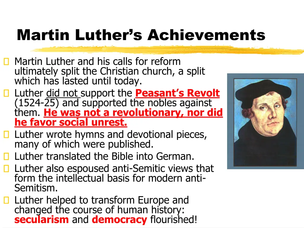 martin luther s achievements