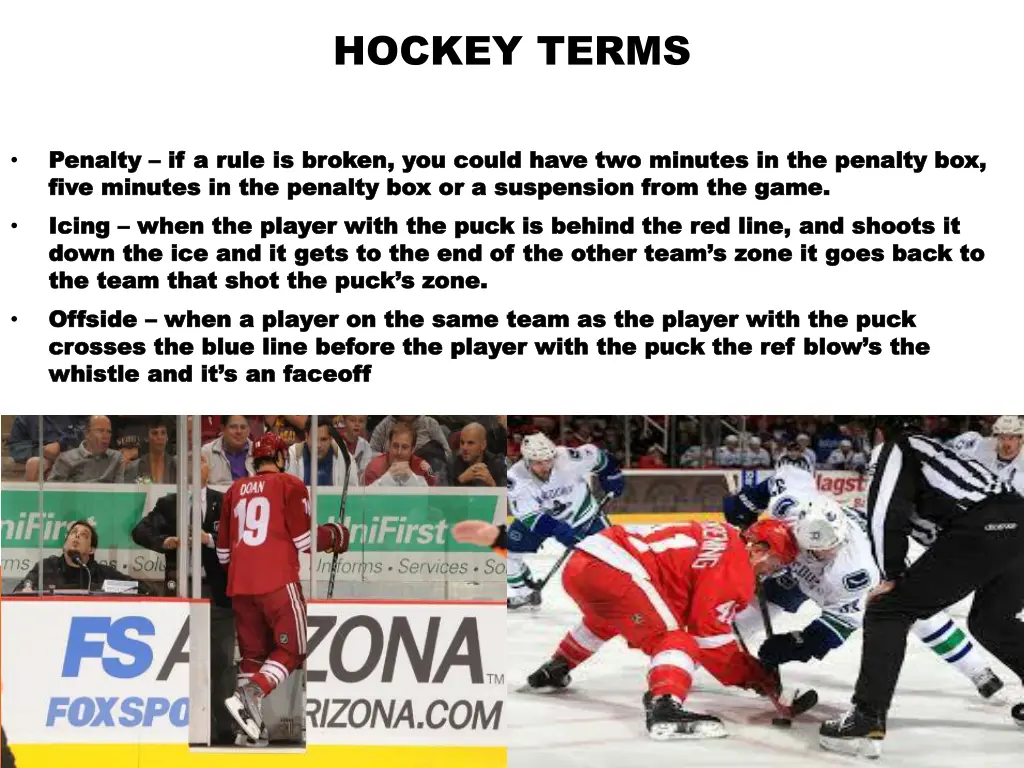 hockey terms