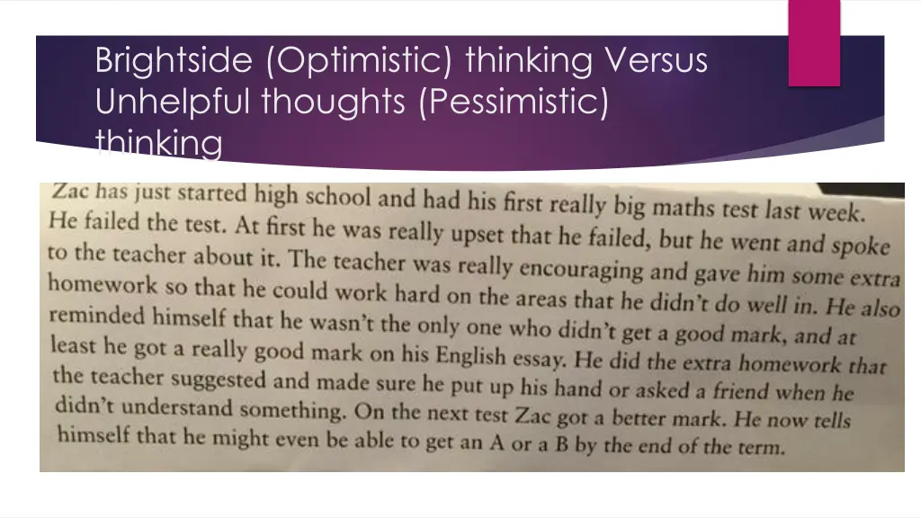 brightside optimistic thinking versus unhelpful 1