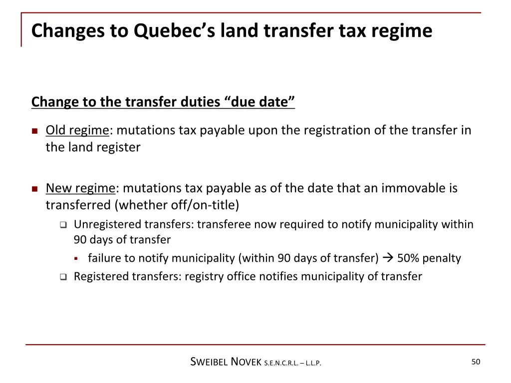 changes to quebec s land transfer tax regime 3