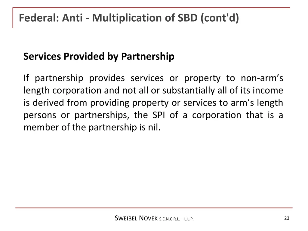 federal anti multiplication of sbd cont d 10