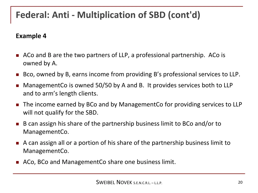 federal anti multiplication of sbd cont d 7