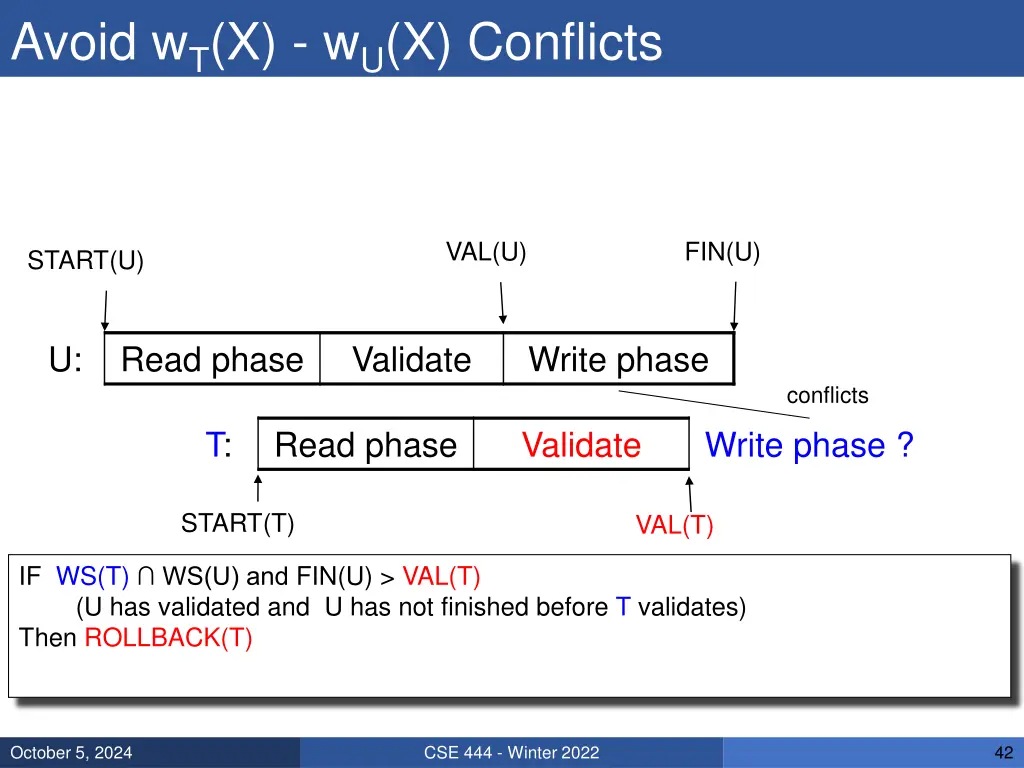 avoid w t x w u x conflicts