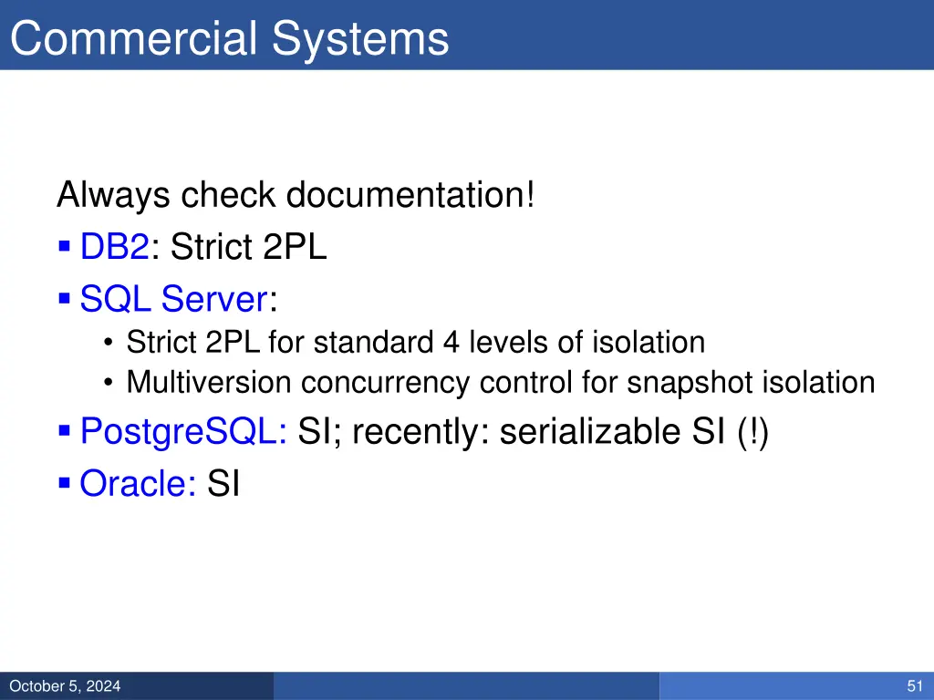 commercial systems