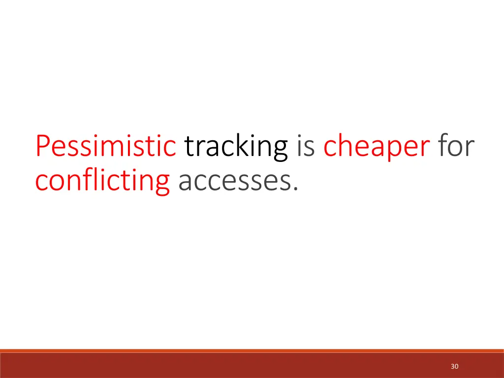 pessimistic tracking is cheaper for conflicting