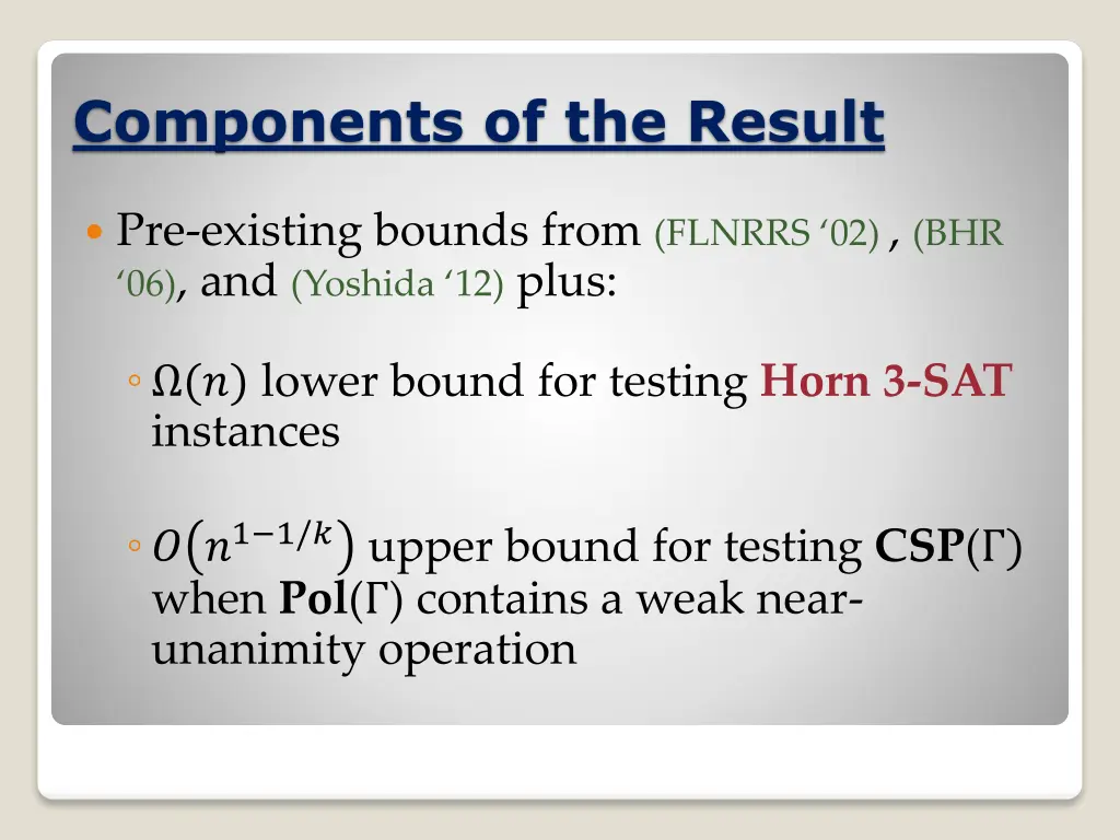 components of the result