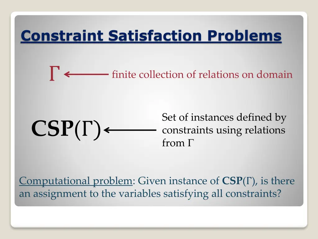 constraint satisfaction problems 1