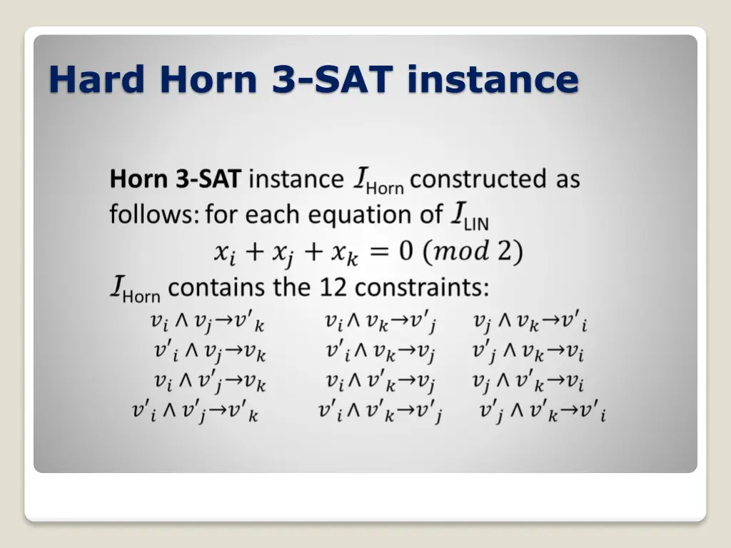 hard horn 3 sat instance