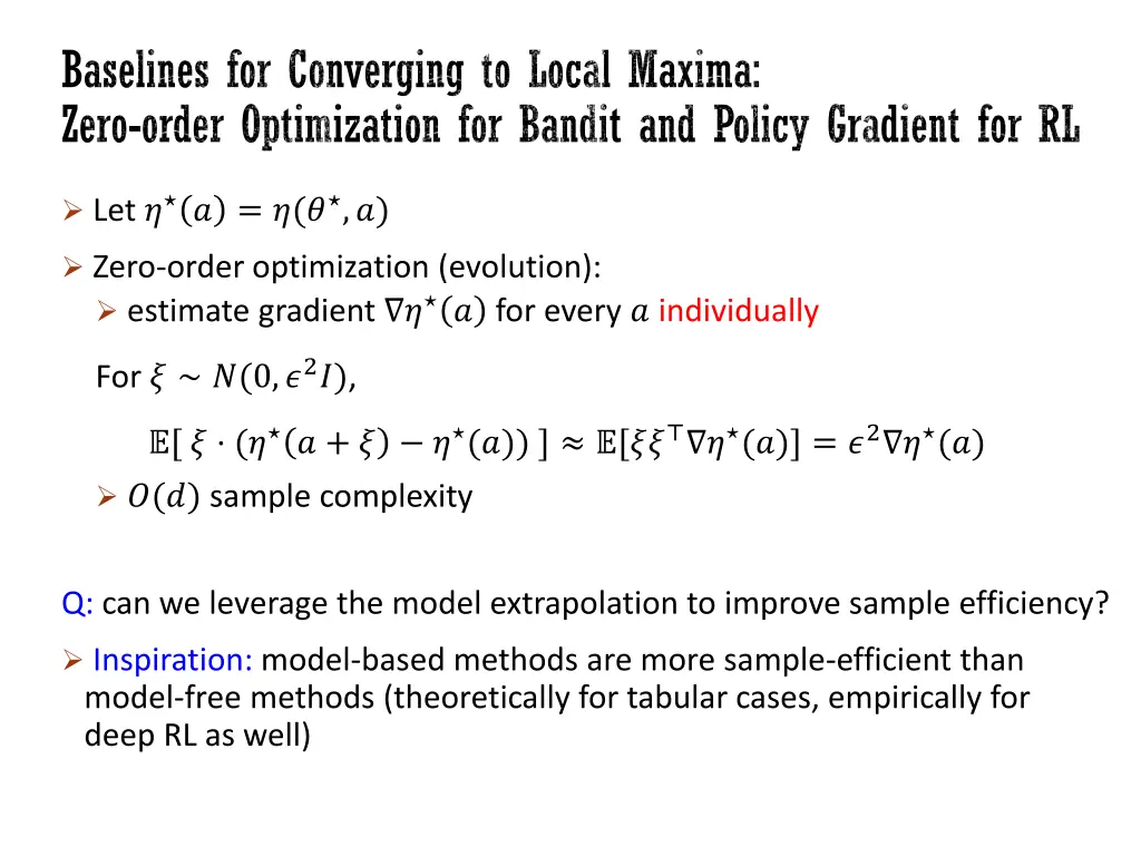 baselines for converging to local maxima zero