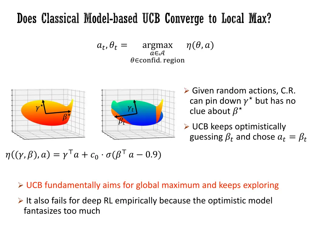 does classical model based ucb converge to local