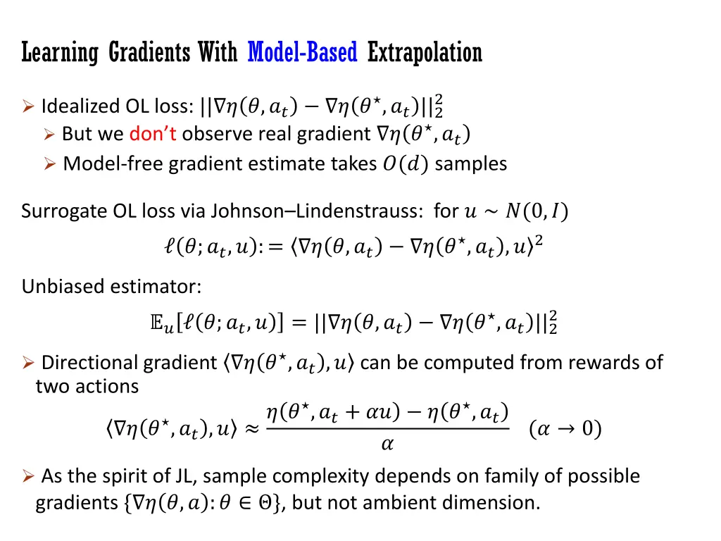 learning gradients with model based extrapolation