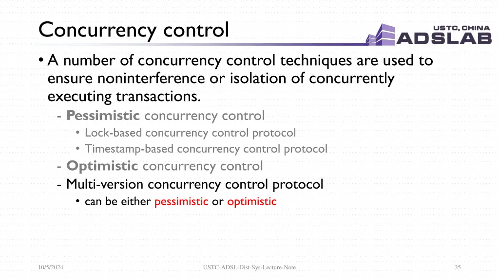 concurrency control a number of concurrency 3